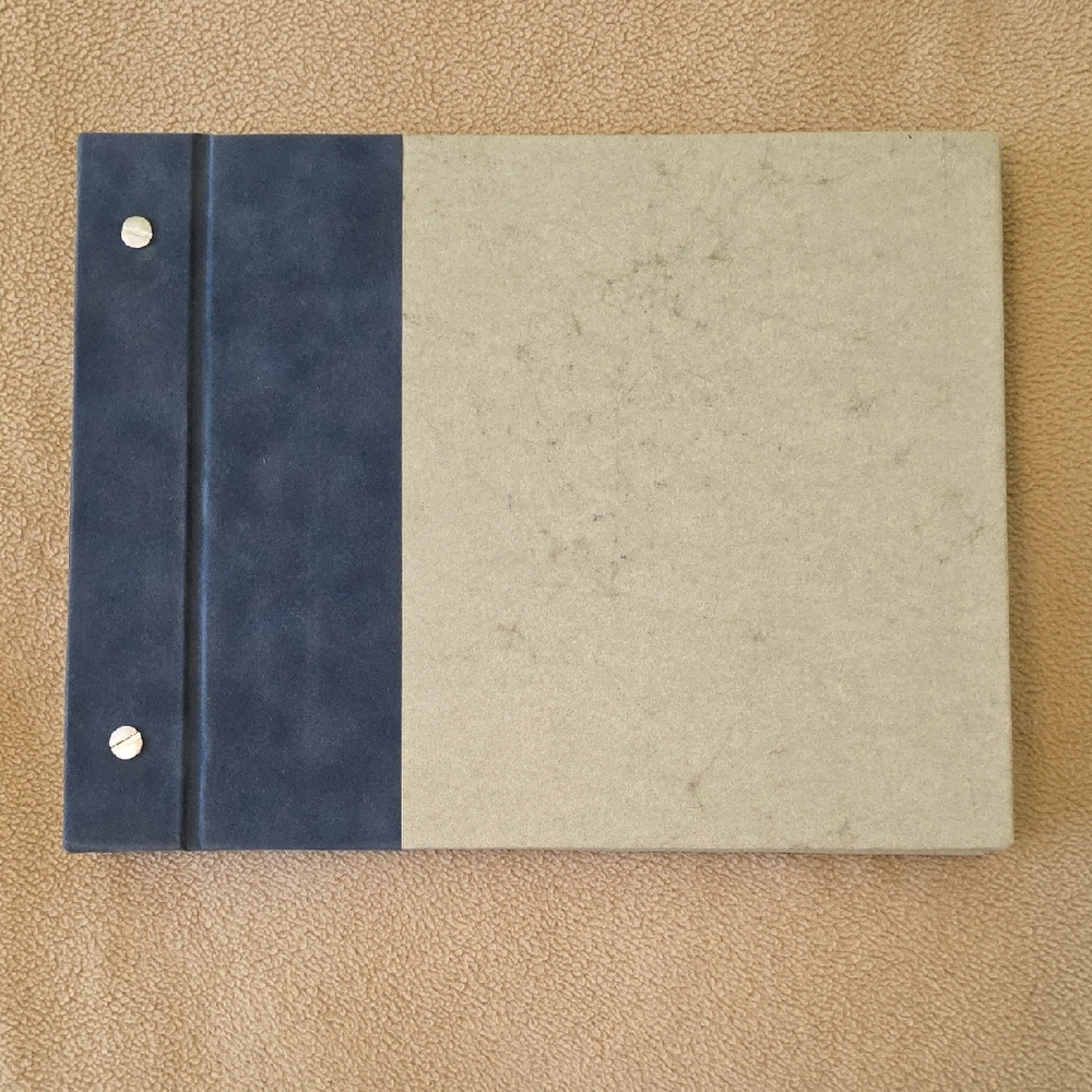 Elegant Blue Suede and Tan Scrapbook Album